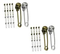 NUOBESTY 2 Juegos Imperdibles Para La Ropa Sombrero Hat Agujas Pin De Broche Seguridad Artesanal Imperdible De Halloween Imperdible Para Acolchar Pasador De Calavera Aleación 20 Piezas * 2