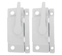 NUOBESTY 2 Pares Cerradura para Ventana Corredera de Aleación de Aluminio en Color Blanco Diseño y Bloqueo Fijo para Ventanas de Doble y Sencillo Hoja, Apertura Izquierda y Derecha