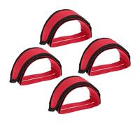 NUOBESTY 2 Pares Correas de Pedales de Bicicleta con Calapiés, Clips para Pedales de Bicicleta, Nailon Rojo, Ajustables, Cómodas, para Fixed Gear y Mountain Bike