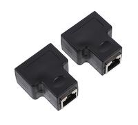 NUOBESTY 2 Piezas Adaptador Divisor Conector de Ethernet Doble Práctica para Material Resistente Pack