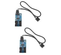 NUOBESTY 2 Piezas Adaptador USB con Extensión y Divisor para Placa Base Cable de con Reducción de para Tarjetas WiFi SSD y RGB Pegatinas Adhesivas para Montaje