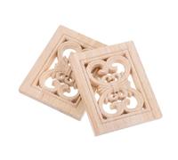 NUOBESTY 2 Piezas Apliques de Madera Mano Decoración sin Pintar para Muebles Gabinetes Puertas Armarios y Camas Fáciles de y Resistentes Clásico para Decoración del Hogar