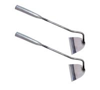NUOBESTY 2 Piezas Azada de Cuello Doblado de Acero Inoxidable, Pequeña Azada de Jardinería, Plata, Herramienta de Jardinería Doméstica para Labrar y Deshierbar, Portátil