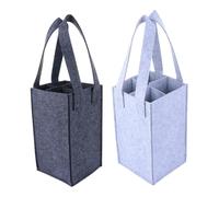 NUOBESTY 2 Piezas Bolsa Portabotellas Vino de Fieltro con Compartimentos y Asa Bolsa de Transporte Portátil para Múltiples Botellas Diseño Ligero y Práctico para Picnic Fiesta y Regalo