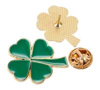 NUOBESTY 2 Piezas Broche Aleación Compacta y Elegante, Símbolo de Suerte y Felicidad de Solapa de Trébol de Cuatro Hojas para Mujer para Bodas y Fiestas