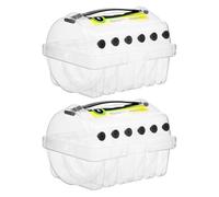 NUOBESTY 2 Piezas Caja de Almacenamiento de Hilo de Pesca Organizador de Compartimentos para Línea de Porta Carretes con Tapa Transparente Resistente la Intemperie para Equipos de Pesca