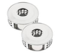 NUOBESTY 2 Piezas Calentador de Té para Mantener la Tetera Caliente de Acero Inoxidable con Diseño Floral Hueco y Preservar el Aroma del Té Casa