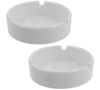 NUOBESTY 2 Piezas Cenicero Redondo Resistente Impactos para Cenizas de Cigarrillos Unidades Blancas de Melamina Diseño Elegante y Fácil Limpieza para Hogar Oficina y Terrazas