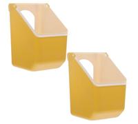 NUOBESTY 2 Piezas Comedero Colgante para Palomas y Loros en Jaula, Plástico Khaki Fácil Instalación y Almacenamiento de Alimento, Adecuado para Palomares y Jaulas