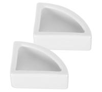 NUOBESTY 2 Piezas Comedero de Cerámica para Reptiles Base Plana, Antiescape | Cuenco Triangular Grueso, Doble Uso para Agua y Comida, Blanco, para Tortugas y Pequeños Reptiles