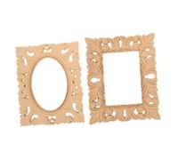 NUOBESTY 2 Piezas de Madera Vintage sin Portafotos Retro Europeo para DIY para Manualidades y Exhibición Rústica Escritorio