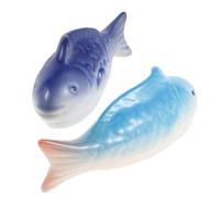 NUOBESTY 2 Piezas Estatuas de Pez Flotantes de Azul Decoración para Estanques y Acuarios Adornos Versátiles para Jardín Interior y Exterior Figuras Koi para Paisajes Miniatura