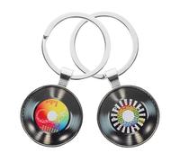 NUOBESTY 2 piezas Llavero Discos Vinilo Vintage Colgante Música Creativa Resistente para Llaves Bolsa Regalo