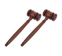 NUOBESTY 2 Piezas Martillo de Madera para Juez Diseño Ergonómico y Acabado Natural Encerado, Adecuado para Juicios Estudiantiles y Ceremonias, Paquete