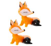 NUOBESTY 2 Piezas Mini Figuras de Vidrio de Animalito Naranja, Pequeño Adorno de Cristal para Decoración de Escritorio y Jardín de Hadas, Figuritas Creativas de Animales para Manualidades y