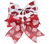 NUOBESTY 2 Piezas Moños con Patrón de Corazón para Regalos Románticos Decoración de San Valentín y Bodas Lazo Encantador con Diseño de Amor para Celebraciones Festivas