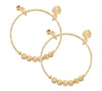 NUOBESTY 2 Piezas Pulsera Ajustable Dorada para Niña Diseño Elegante de Cuentas y Estructura de Empuje, Adecuado para Fiestas de Cumpleaños y Colecciones de Joyas Infantiles