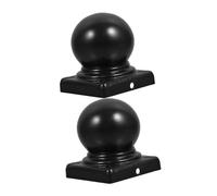 NUOBESTY 2 Piezas Tapas para Postes de Valla de Hierro Negro Resistente la Remates Esféricos Decorativos para Barandillas y Columnas Compatibles con Postes
