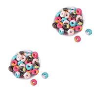 NUOBESTY 2 Series Adorable Resin Doughnut Decor For Phone Case Diy Stationery Accessory Mixed Color 20 Piezas*2