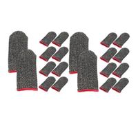NUOBESTY 2 Series De Juego Protector Móvil Manga Protección Pantalla Sudor Consejos Cubrir Antiestático Guantes De Compresion Guantes Para Jugar Negro Fibra De Plata 10 Piezas*2