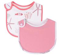 NUOBESTY 2 Uds Baberos a Presión para Niños Pequeños Baberos de Algodón Absorbentes Suaves para Bebés Ropa de Eructo de Alimentación Ajustable para Bebés Que Babean Y Comen Rosa