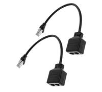 NUOBESTY 2 Unidades Adaptador Divisor Ethernet Rj45 Macho a 2 Hembras Cable de Cobre Estañado y Plástico, Señal Confiable para Oficina y Hogar, Plug And Play