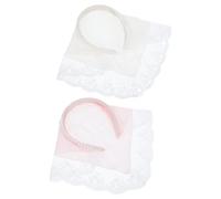 NUOBESTY 2 Unidades Pañuelo Triangular Pelo de Mujer Encaje, Transpirable y Antideslizante, Estilo Francés Elegante para Vacaciones y Eventos Obsequios