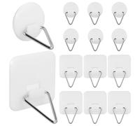 NUOBESTY 20 Ganchos Adhesivos de Pared sin Clavos para Colgar Cuadros y Calendarios en Casa, Diseño sin Marcas Visibles, Material Abs y Acero Inoxidable