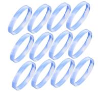 NUOBESTY 20 Piezas brazalete de pulsera de silicona pulsera de actividades bandas deportivas en blanco gel de sílice