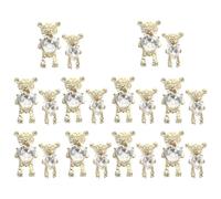 NUOBESTY 20 Piezas de Adornos de Uñas DIY Oso 3D Aleación de Zinc y Gemas de Imitación Tamaño Pequeño y Grande Decoración Tridimensional para Manicura Creativa y Accesorios para Uñas