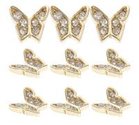 NUOBESTY 20 Piezas de Amuletos para Uñas 3d Forma de Mariposas Doradas, Decoración Ligera y Elegante para Diseño de Uñas en Vacaciones de Verano y Citas Diarias