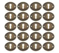 NUOBESTY 20 Piezas de Placas Ovaladas para Cerraduras de Muebles Vintage Cubiertas Decorativas de Metal en Bronce Antiguo para Cajones Tocadores y Cajas de Joyería Insertos Protectores