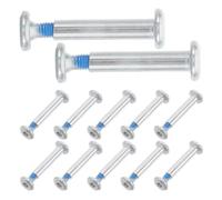 NUOBESTY 20 Piezas Tornillos de Repuesto, Doble Cara, Hexágono | Hierro Galvanizado Plata, Ajuste Versátil para Ruedas y Ejes, Reparaciones Rápidas en Recreación y Viaje