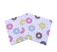 NUOBESTY 20piezas Servilleta de Papel Diseño de Donuts y Galletas Estampado de Colores Paquete de Fiestas Banquetes y Uso Diario