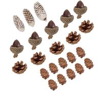 NUOBESTY 23 Piezas Piñas y Realistas para Adornos Navideños DIY, Material para Manualidades con Forma de Piña y Bellota Adecuado para Fiestas de Navidad