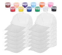 NUOBESTY 24 gorras de béisbol DIY con pigmento para el regreso a clases. ¡Premio para el primer día de clases! Decora tu propia gorra para niños.