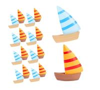 NUOBESTY 24 Piezas Mini de Barcos de Vela Resina Duradera Decoración Náutica para Estantes Escritorios y Oceánicos Adornos Versátiles Azul y para Manualidades