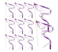 NUOBESTY 24piezas Varita de Hada de Cinta Estrellada con Cascabeles Color Morado para Fiestas Infantiles y Decoración de Bodas de Serpentinas Sedosas para Niñas