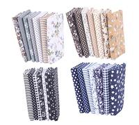 NUOBESTY 28 Piezas Paquete De Cuarto Gordo Tela De Algodón Paño Liso Tela De Acolchado Para Bricolaje Tela Artesanal Tela De Cuadros De Algodón Patchwork Estampado De Flores De Coser Manual