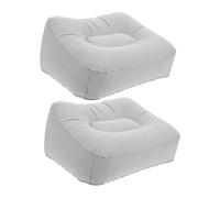 NUOBESTY 2piezas Almohadas de Viaje Inflables para Pies Cojines Portátiles Superficie Aterciopelada Apoyo para Piernas Vuelos y Aventuras al Aire