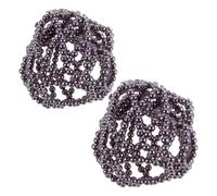 NUOBESTY 2piezas Redecilla de Perla Pelo Malla Elástica Invisible para Mujer Accesorios para Actuaciones de Baile Cubrimiento de Moño con Perlas para Ballet y Patinaje