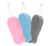 NUOBESTY 3 Esponjas de Baño para Bebés 3D Suaves y Exfoliantes Esponjas de Ducha Infantiles Flexibles Gris Azul y Rosa Estropajos Prácticos para Cuidado Piel y Uso Casa o Viaje