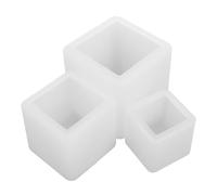 NUOBESTY 3 Moldes Cuadrados de Resina Epoxi de Silicona Profunda (2.71in X 2.2in X 1.65in) para Arte Diy, Molde Transparente para Fundición de Cubos y Velas