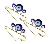NUOBESTY 3 Piezas Alfiler De Mal De Ojo Hijab Chapas Joyería De Protección Joyería Turca Alfileres Para Chaquetas Broche De Suéter Broche De Cuello Afortunado Pavo Bebé Resina