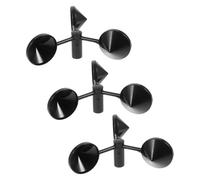 NUOBESTY 3 Piezas Anemómetro de Cazoleta para Uso Exterior Respuesta Rápida y Medición Precisa de Velocidad del Viento en Color Negro y Material Abs para Observación Meteorológica