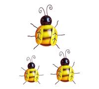 NUOBESTY 3 Piezas de Decoración de Pared de Abejas de Metal Estilo Rústico, Escultura de Abeja Tejida a Mano, Tamaño Pequeño, Mediano y Grande para Jardín E Interiores