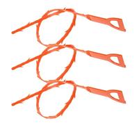 NUOBESTY 3 Piezas Desatascador de Desagües para Fregaderos Removedor de Obstrucciones Púas Herramienta Flexible ABS Naranja para Limpieza de Pelo en Baños y Cocinas