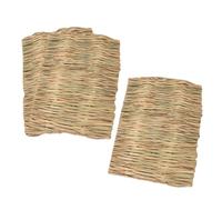 NUOBESTY 3 Piezas Estera de Cama Tejida Hierba, Suave y Cómoda, para | Uso Múltiple, Fácil de Limpiar, para Cobayas y Ardillas, Lecho Natural para Jaulas de Pequeños Animales