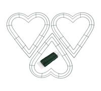 NUOBESTY 3 Piezas Marco de Hierro Forma de Corazón para Manualidades, Resistente y Multiusos, Adecuado para Decoración Navideña y Porches Festivos