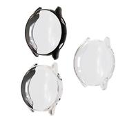 NUOBESTY 3 Piezas Protector de Reloj Compatible con Amazfit Pro Carcasa de TPU Transparente y Plateada Protección Antichoque y Antiarañazos Completo Botones y